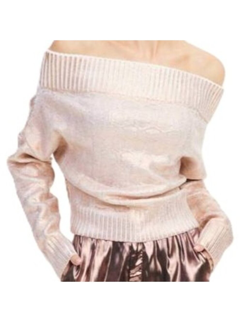 Allison New York Foiled Alba Sweater in Rose Gold Size Small New